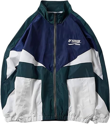 Women's Y2k Jacket Zip Up Lightweight Windbreaker Jacket Varsity Oversized Sport Jacket Y2k Cloth... | Amazon (US)