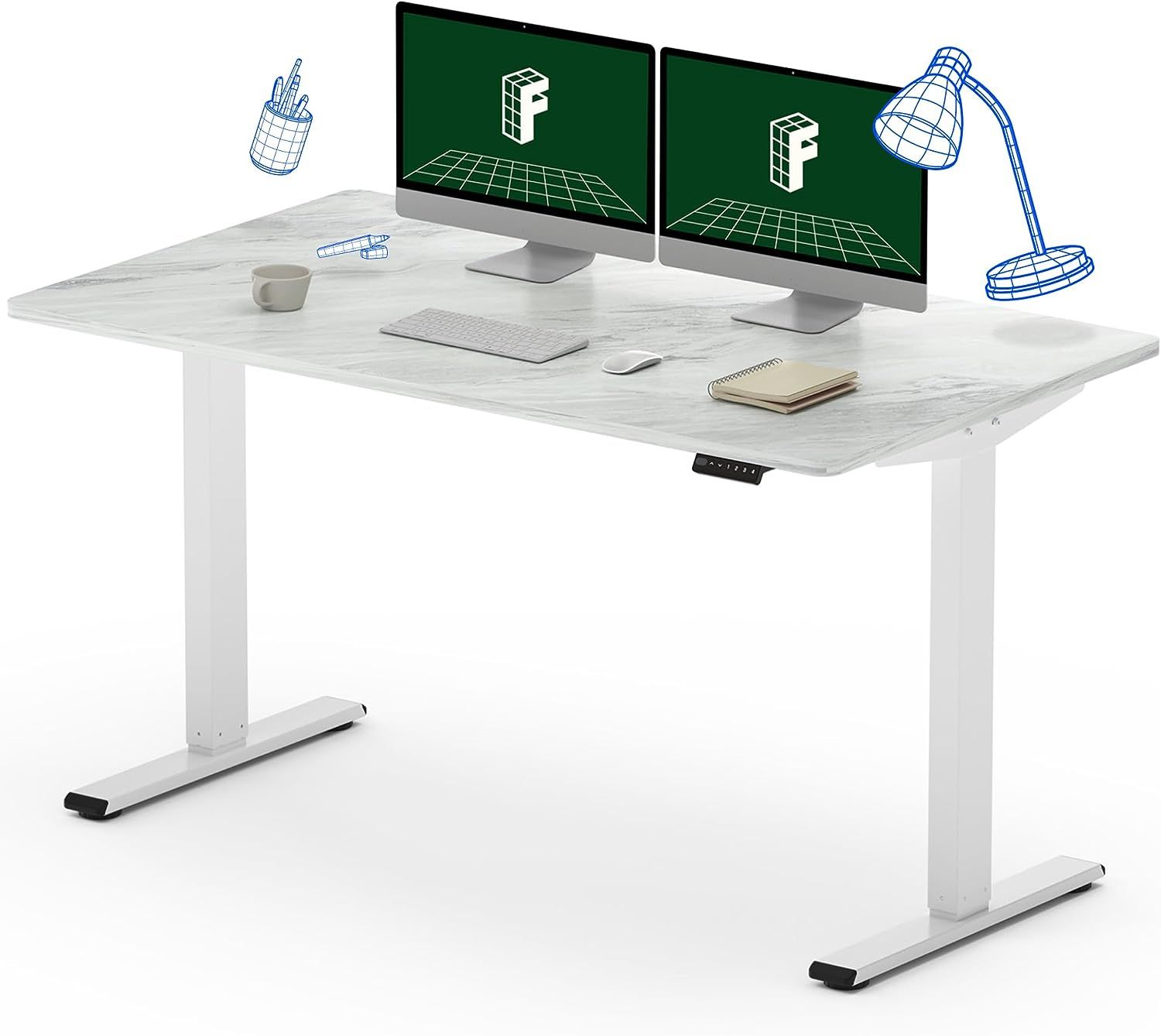 FLEXISPOT EN1 Height Adjustable Standing Desk 55 x 28 Inches Whole-Piece Desktop Electric Stand U... | Amazon (US)