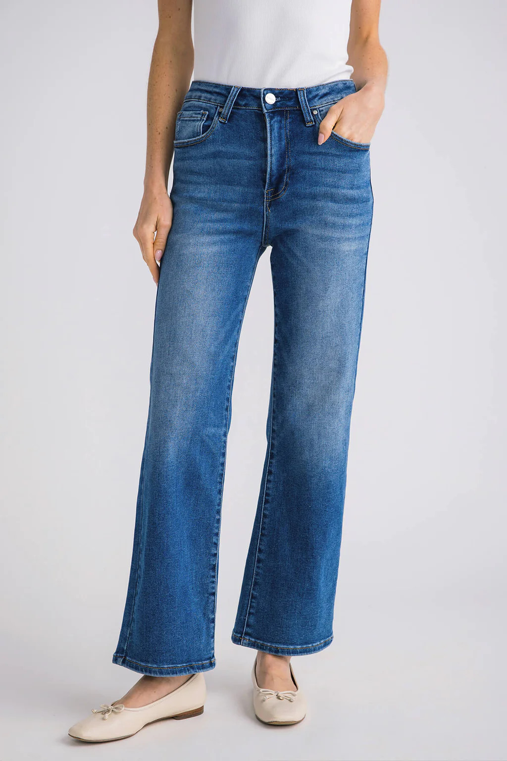 Risen Sophie High Rise Relaxed Straightleg Jeans | Social Threads