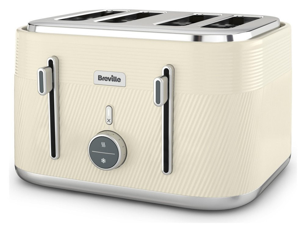 Breville Obliq VTT997 4-Slice Toaster - Cream | argos.co.uk