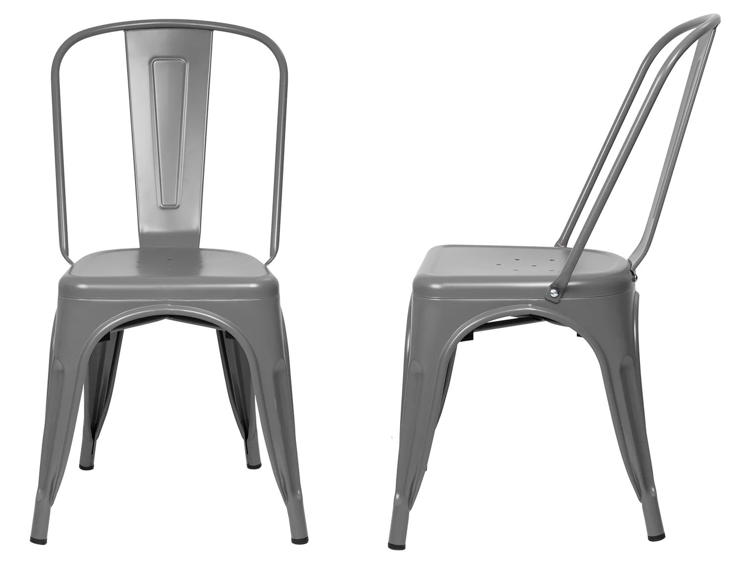 Laurens Metal Slat Back Stacking Side Chair (Set of 4) | Wayfair North America