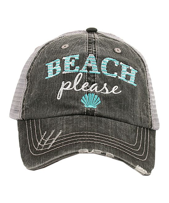 Katydid Collection Women's Baseball Caps Gray - Gray 'Beach Please' Trucker Hat | Zulily