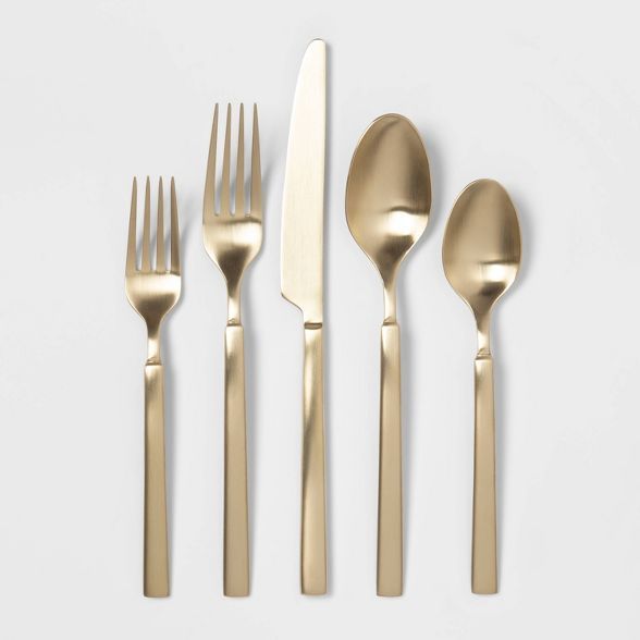 20pc Stainless Steel Silverware Set Champagne - Project 62™ | Target