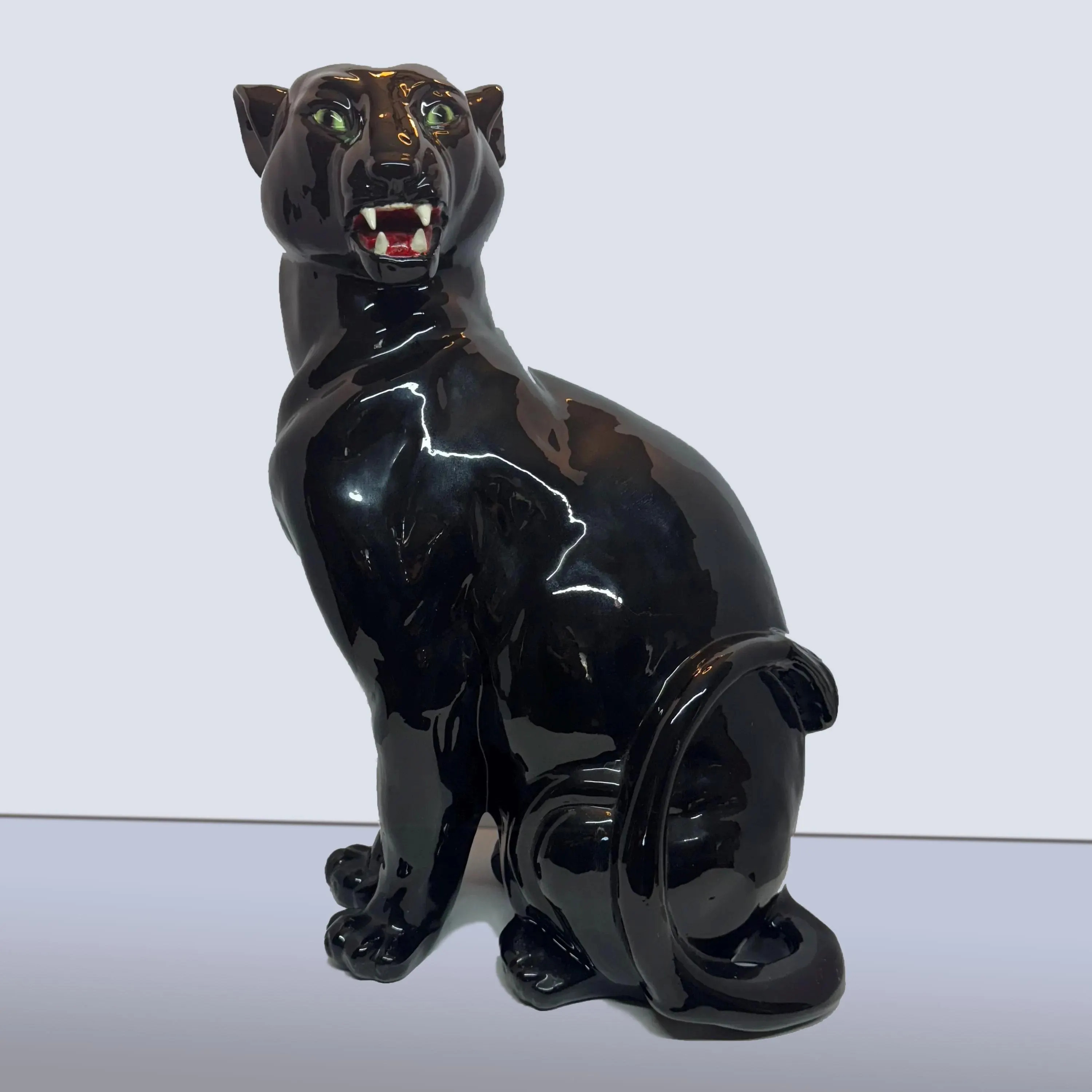 1973 Crest Molds, 22" Glossy Black Ceramic Panther | Etsy (Global)