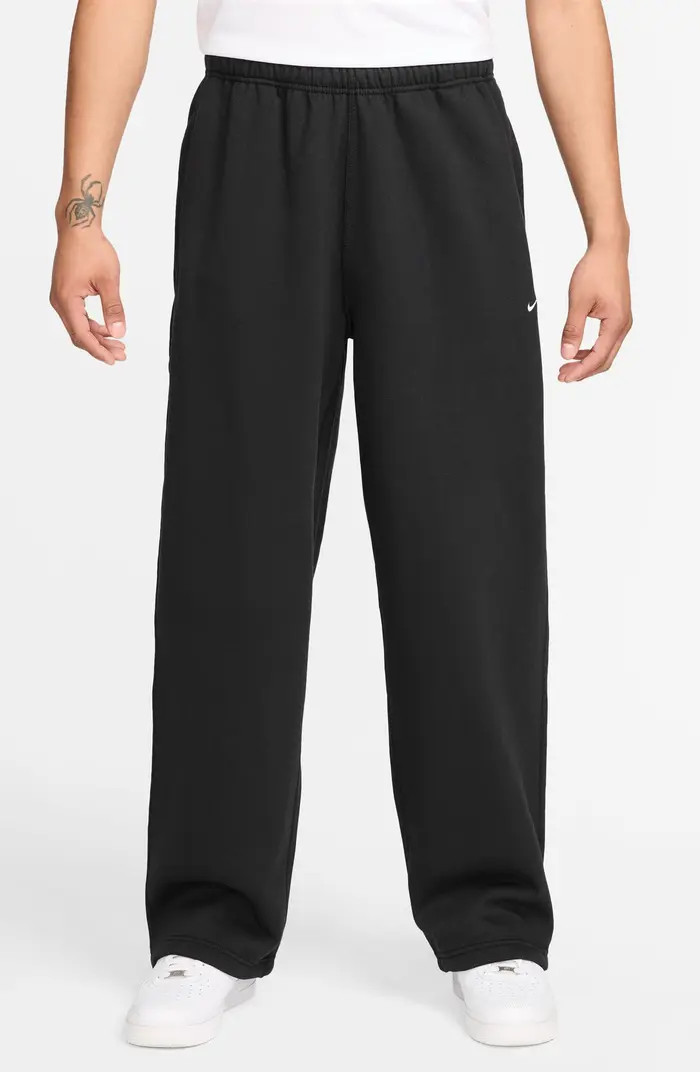 Solo Swoosh Open Hem Fleece Sweatpants | Nordstrom