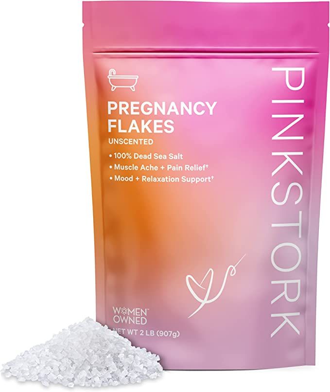 Pink Stork Pregnancy Flakes: Unscented Magnesium Bath Salts, Foot & Bath Soak for Pregnancy Aches... | Amazon (US)