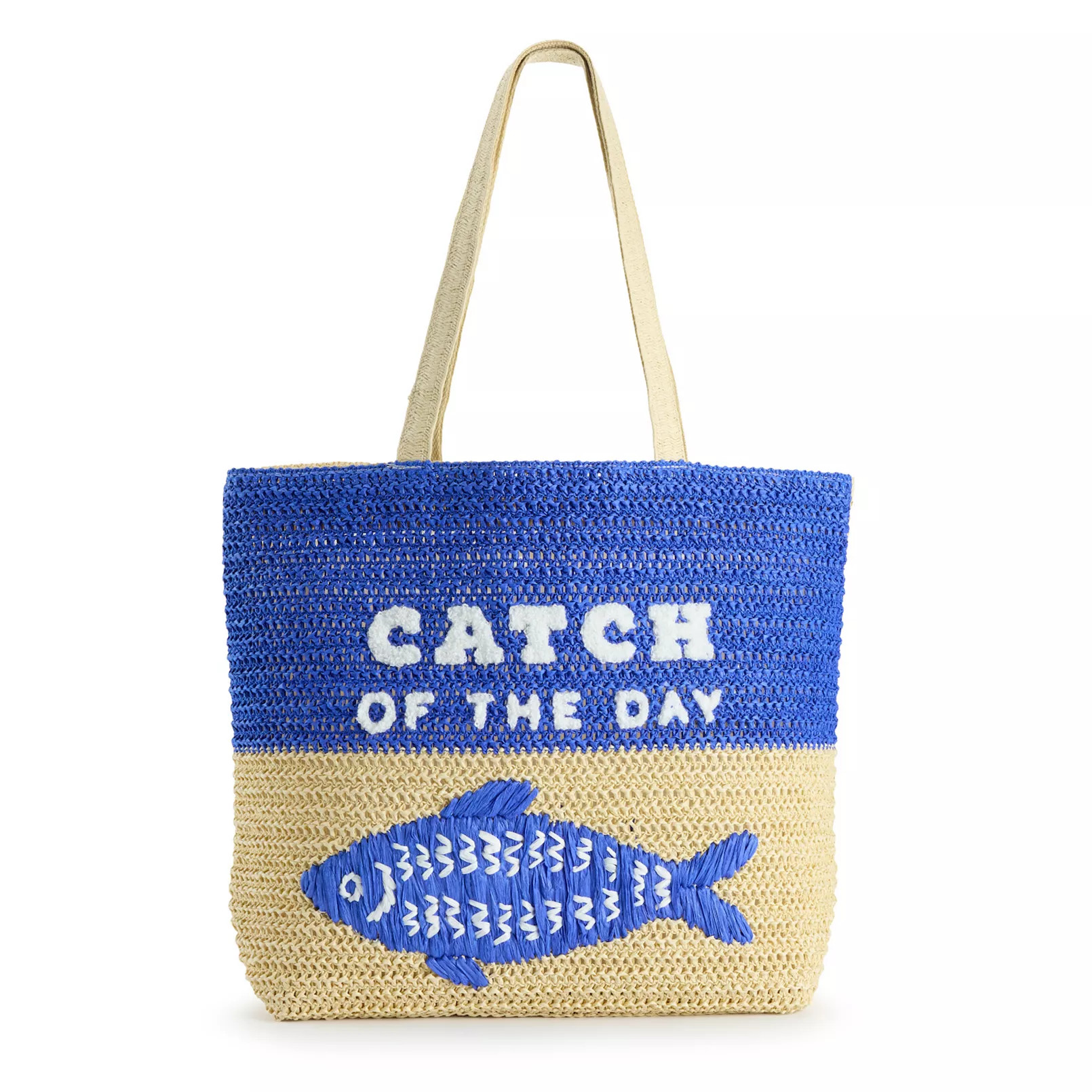 Sonoma Goods For Life® Straw Verbiage Tote Bag | Kohl's