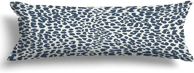 Navy Cheetah Leopard Print Body Pillow 20x59 Cotton Decorative Body Pillow Cover Case with Zipper... | Amazon (US)