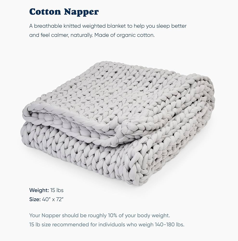 Bearaby Cotton Hand-Knit Weighted Blankets for Adults - Chunky Knit Blanket - Sustainable, Breath... | Amazon (US)