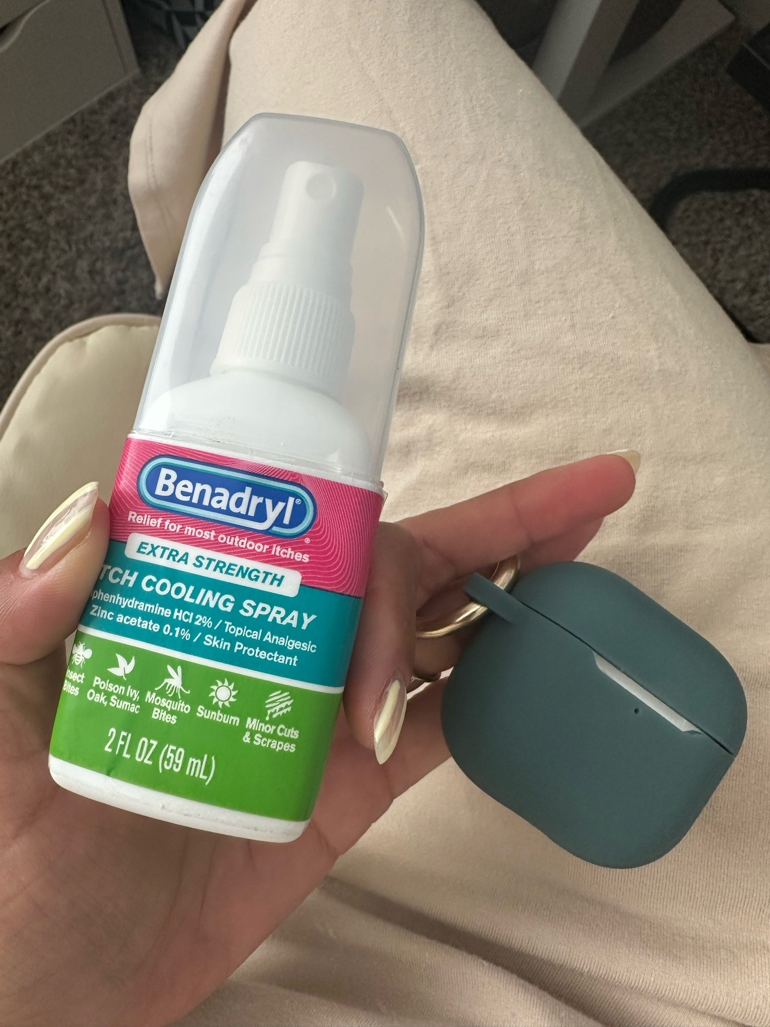Two things I can’t live without right now. This cooling itch spray because the mosquitoes are slowly killing me and AirPods…the thing I thought I would never need and now use daily to listen to music and books so I can be hands free and productive while also enjoying myself.

#LTKselfcare #LTKmorningroutine #LTKstorytime