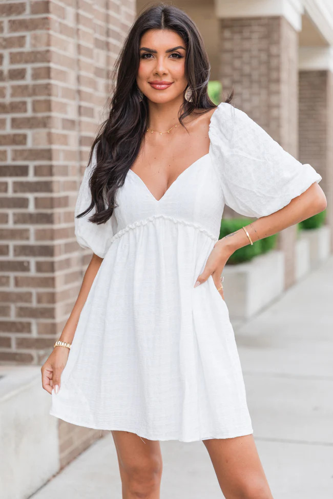 Stories Of Mine Back Detail White Dress | Pink Lily