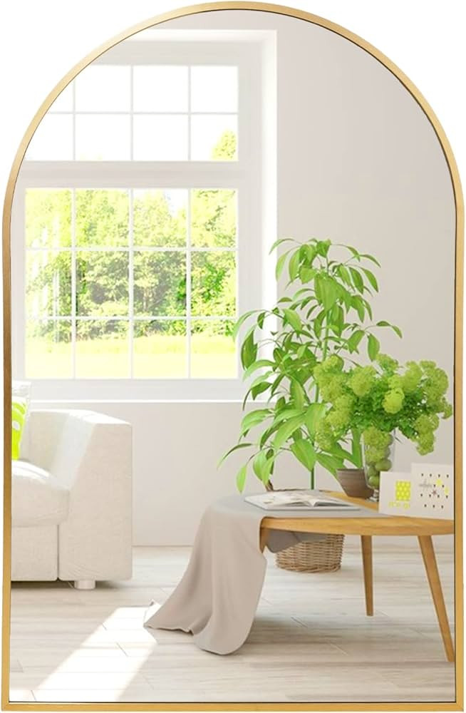 Amgngala Gold Arched Mirror 20" x 30" Gold Wall Mirror for Bathroom, Arch Mirror Gold Mirror for ... | Amazon (US)