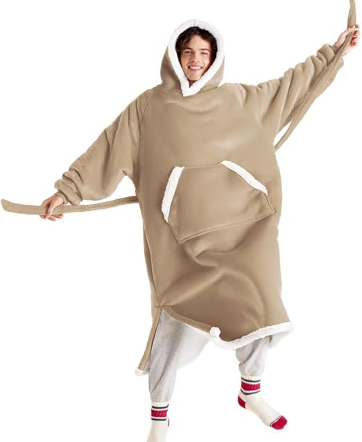 Bedsure Oversized Wearable Blanket Hoodie - Long Sherpa Fleece Hooded Blanket for Adult Women Men... | Amazon (US)