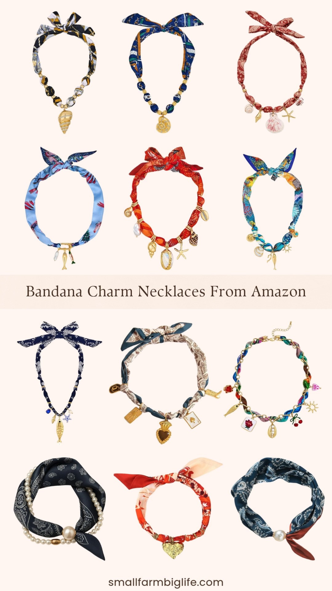 Bandana charm necklaces are such a fun summer trend and Amazon has so many cute options at really affordable prices. From seashell and starfish charms to colorful boho pendants and silk scarf styles, there is something here for every summer vibe. They are the perfect finishing touch for a beach vacation outfit, a casual summer dress, or even just a simple white tee. Tap to shop! 

 #LTKgrwm #LTKootd #LTKOver40