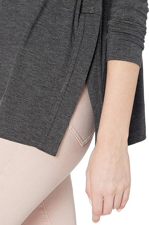Amazon Brand - Daily Ritual Women's Soft Rayon Jersey Crew Neck Long Sleeve Split-Hem Tunic, Charcoa | Amazon (US)