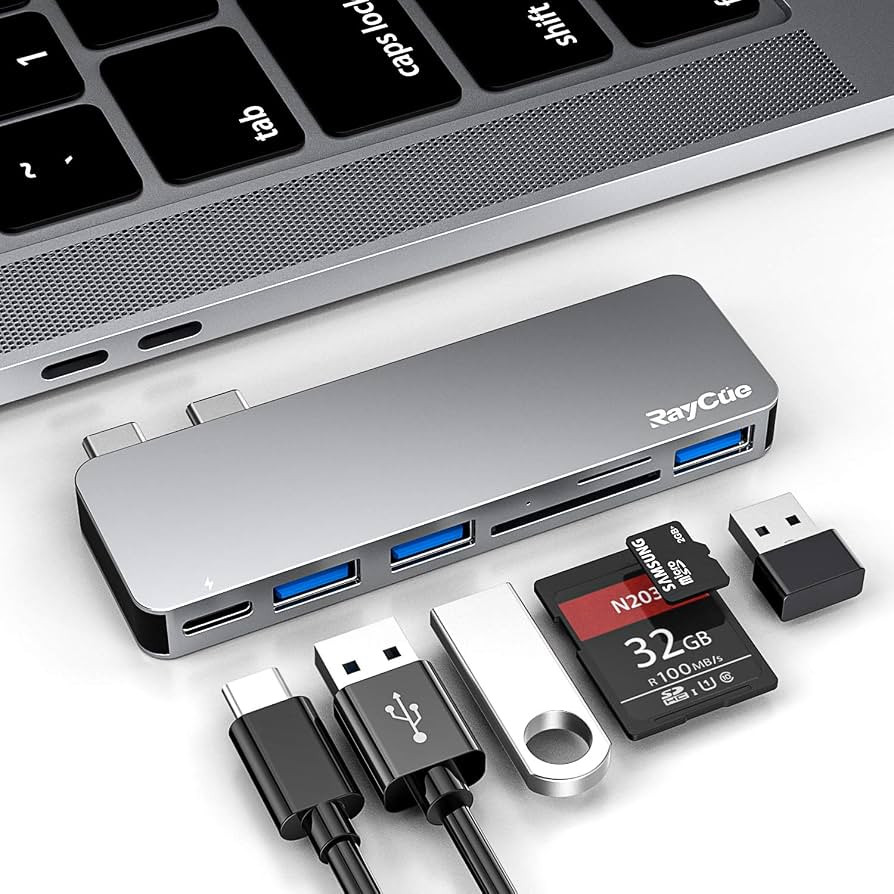 RayCue USB C Adapter for MacBook Pro/MacBook Air M1 M2 M3 2023 2022 2021 13" 15" 16",6 in 1 USB-C... | Amazon (US)