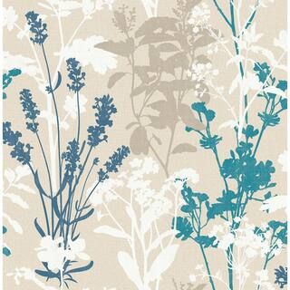 Fine Decor Meadow Blue Wild Flowers Matte Non-Pasted Peelable Paper Wallpaper FD24602 - The Home ... | The Home Depot