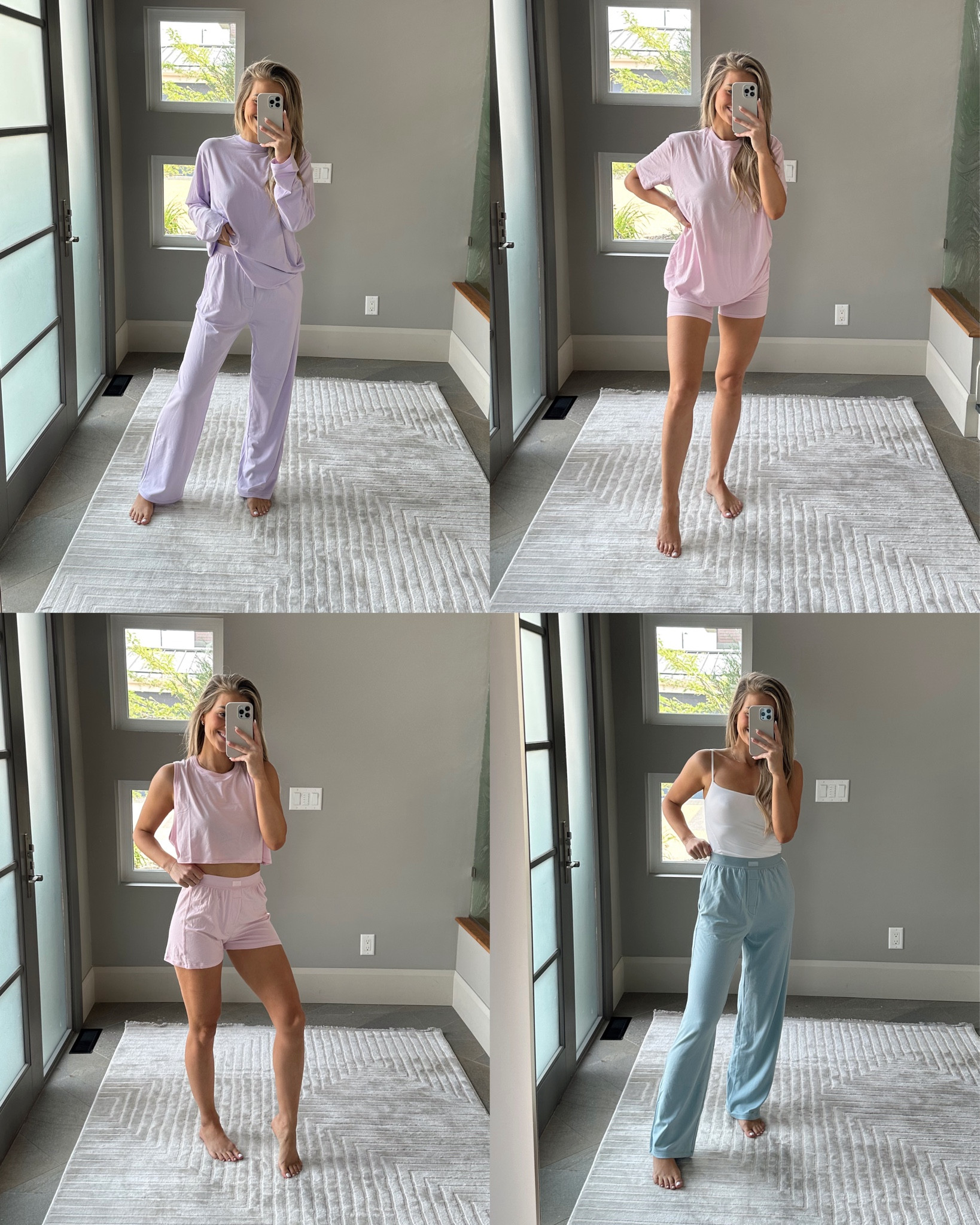 Scooped a bunch of comfy’s from Skims! They’re all still on sale! 🫶🏼💫🤍

Wearing a M in all shirts, S in tighter boxers, XS in loose shorts (would prefer a S), and XS in loose pants! 

#LTKsummer #LTKfitness #LTKsale