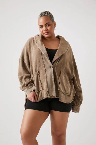 Plus Size French Terry Shacket | Forever 21 (US)