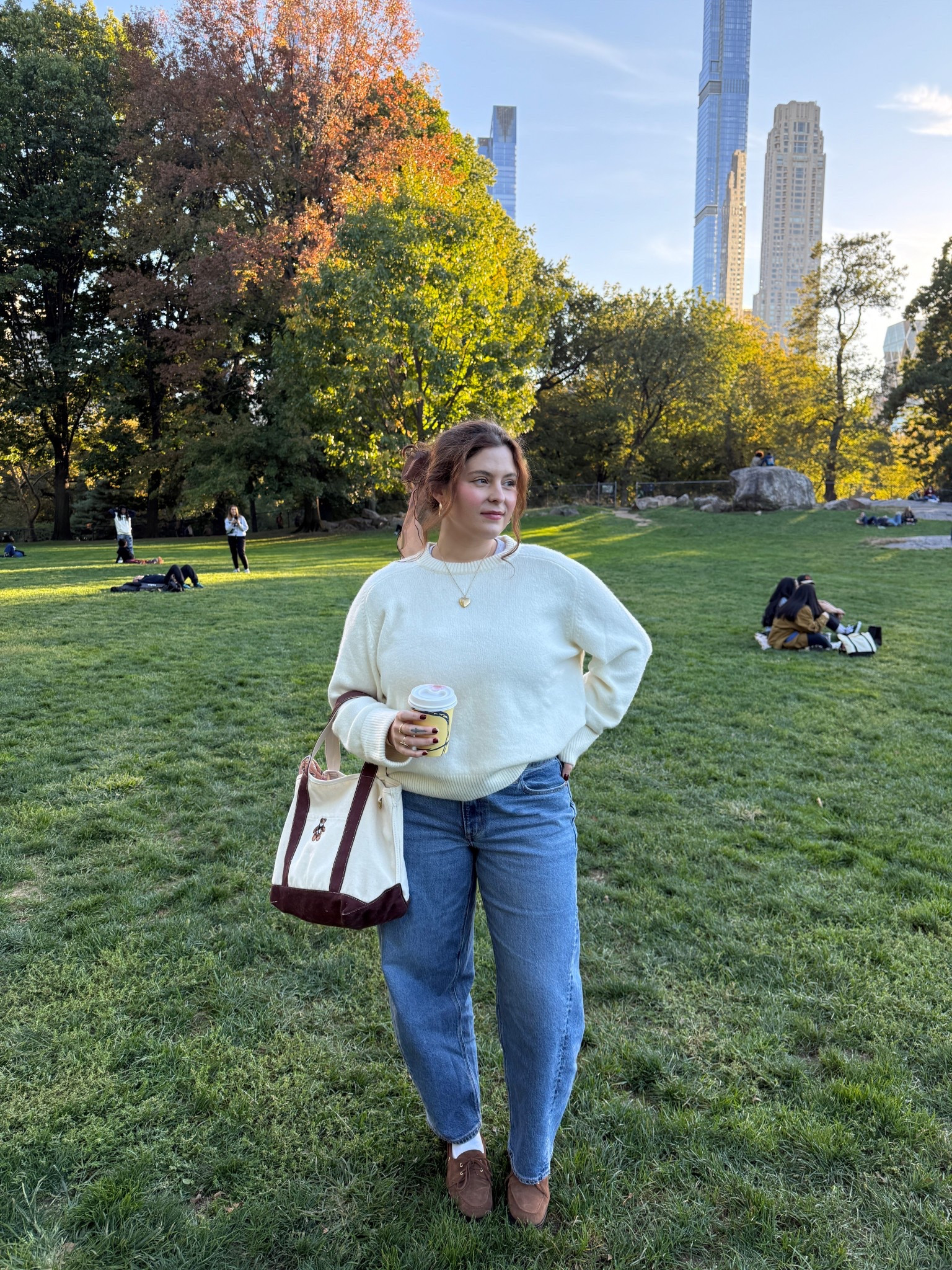 Abercrombie soft knit sweater size L
Barrel jeans American eagle
Sezane suede loafers 
Tote bag American eagle

#LTKMidsize #LTKFindsUnder100 #LTKFindsUnder50