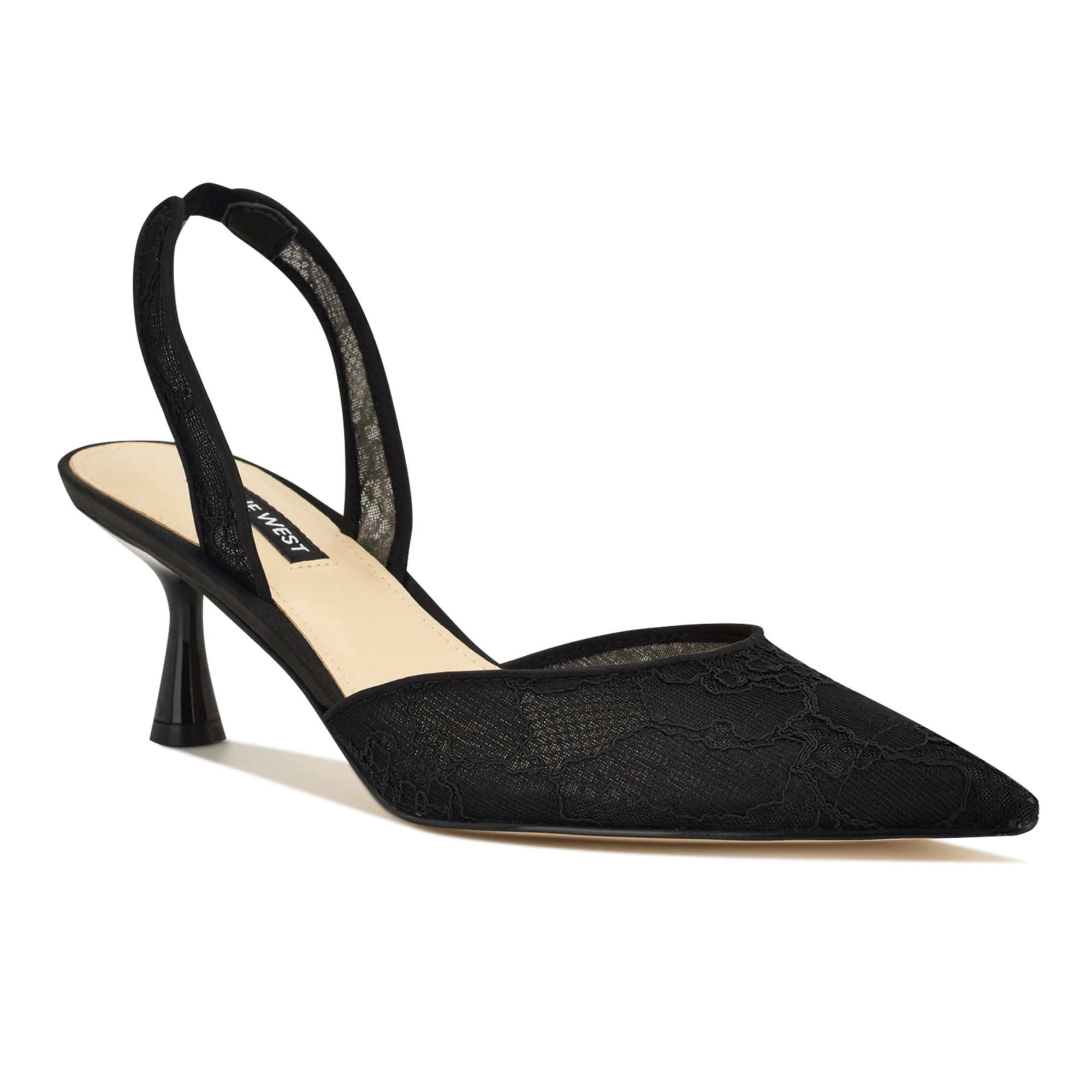 Women's Rizze Slingback Pumps - Black Lace Mesh | Nine West | Nine West (US)