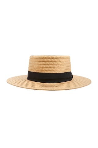 Contrast-Trim Straw Boater Hat | Forever 21 (US)