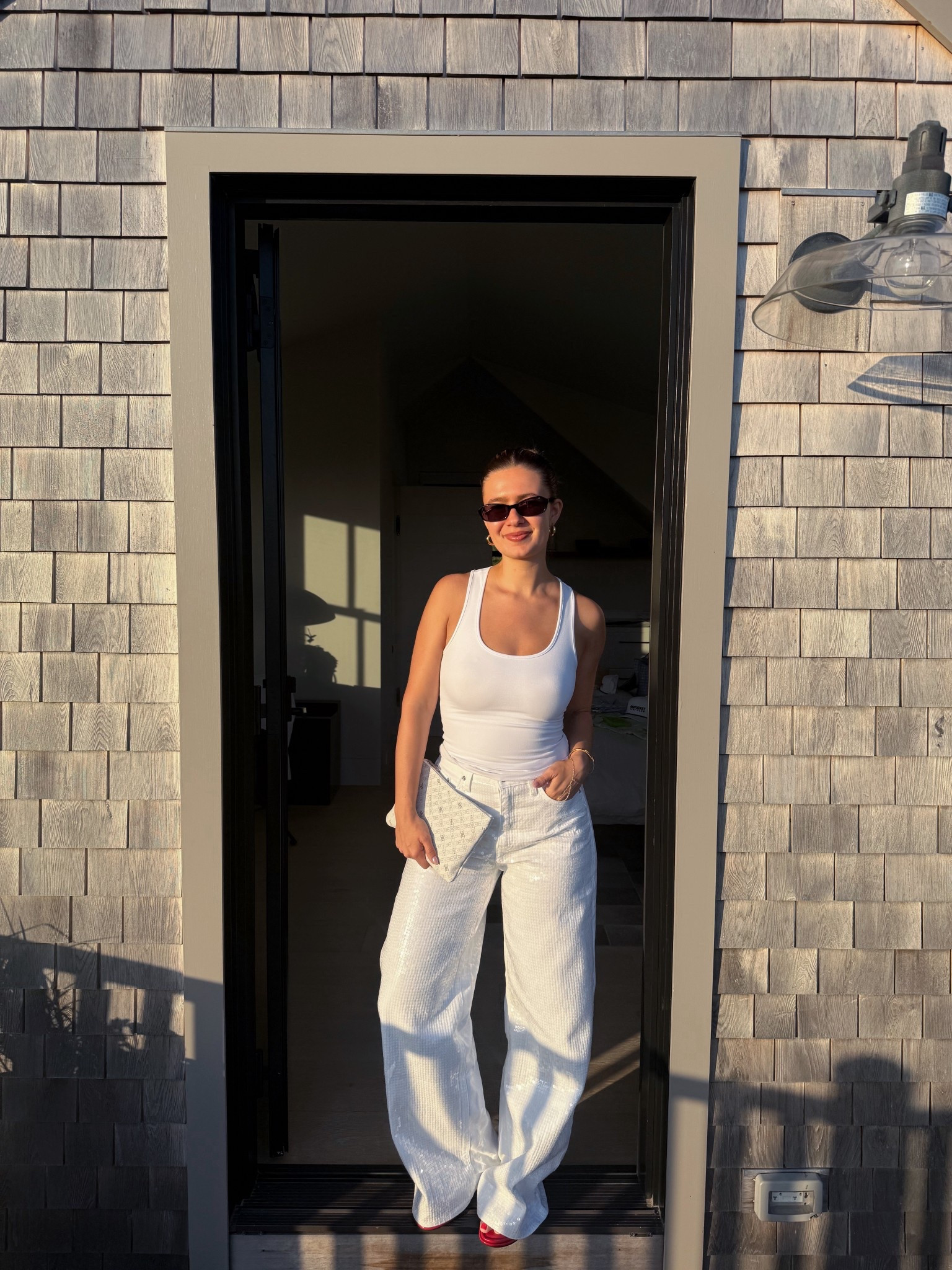 sparkly white jeans!! so fun