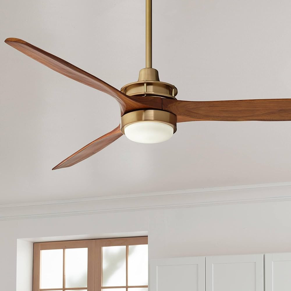 Casa Vieja 52" Windspun Modern Indoor Ceiling Fan 3 Blade LED Light Remote Control Soft Brass Fin... | Amazon (US)