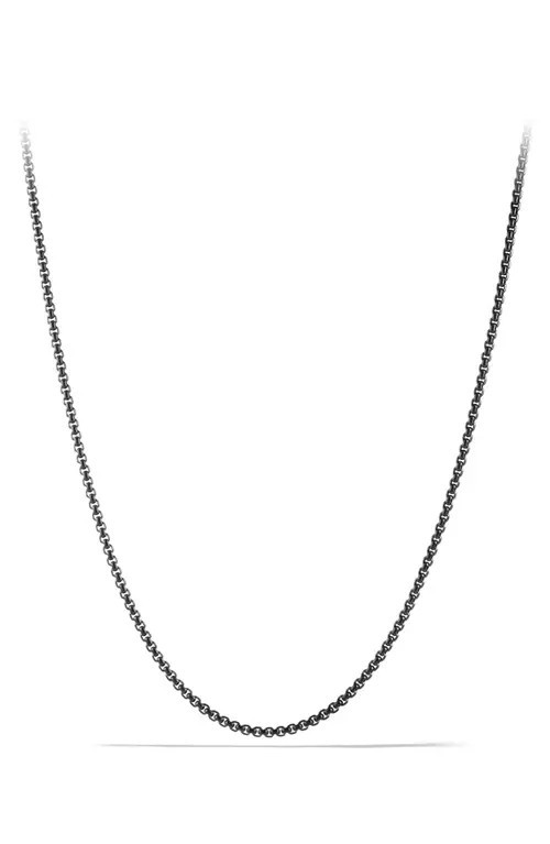 David Yurman Men's Box Chain Necklace in Stainless Steel, 2.7mm in Alternative Material at Nordstrom, Size 24 | Nordstrom