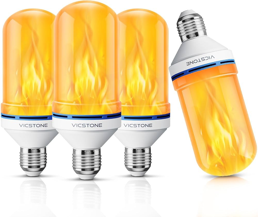 Upgraded LED Flame Light Bulbs, 4-Mode Flickering Light Bulbs with Upside Down Effect, E26 Fire L... | Amazon (US)
