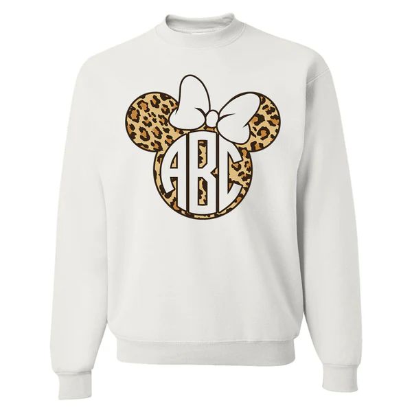 Monogrammed 'Leopard Minnie' Crewneck Sweatshirt | United Monograms