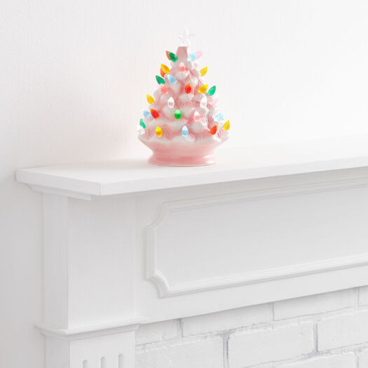 Pink Retro Ceramic Tree LED Light Up Decor by World Market | World Market