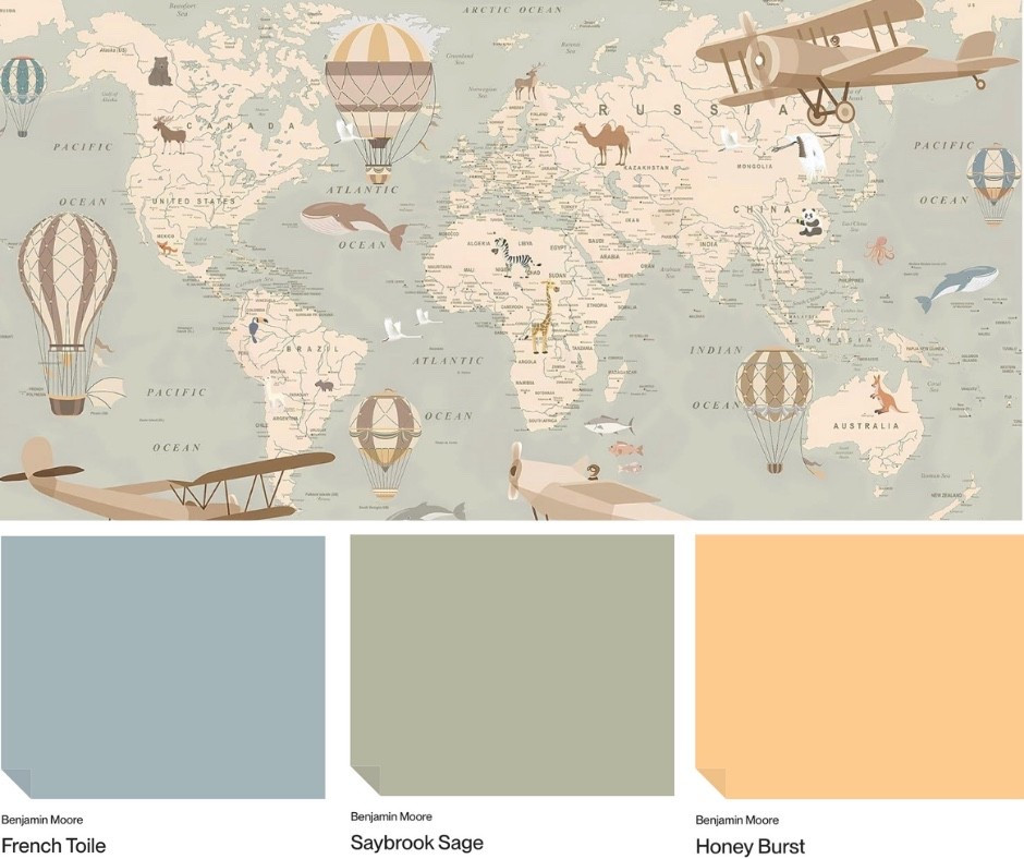 Vintage kids wallpaper with paint colors 

#LTKFamily #LTKHome #LTKKids