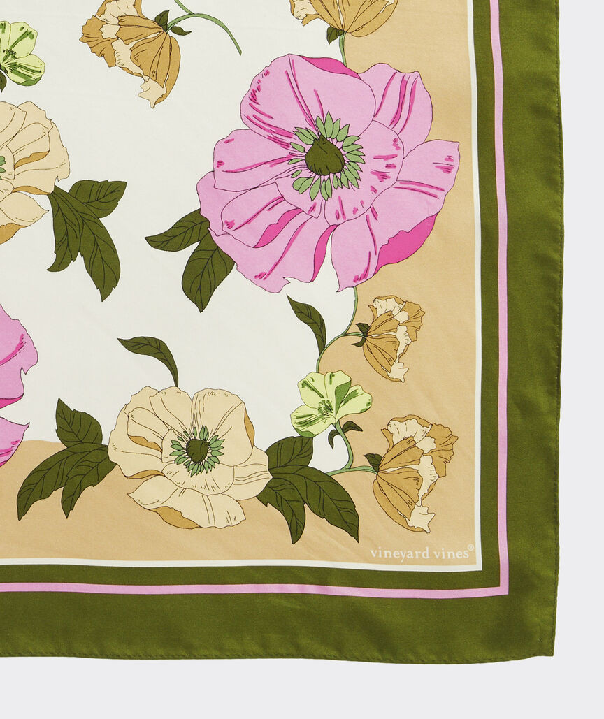 Botanical Print Silk Bandana | vineyard vines