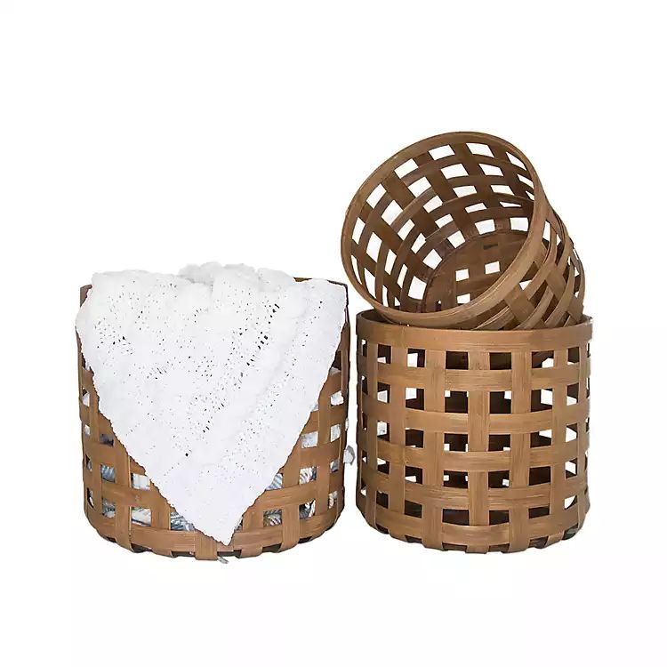 Natural Woven Wicker Round Baskets, Set of 3 | Kirkland's Home