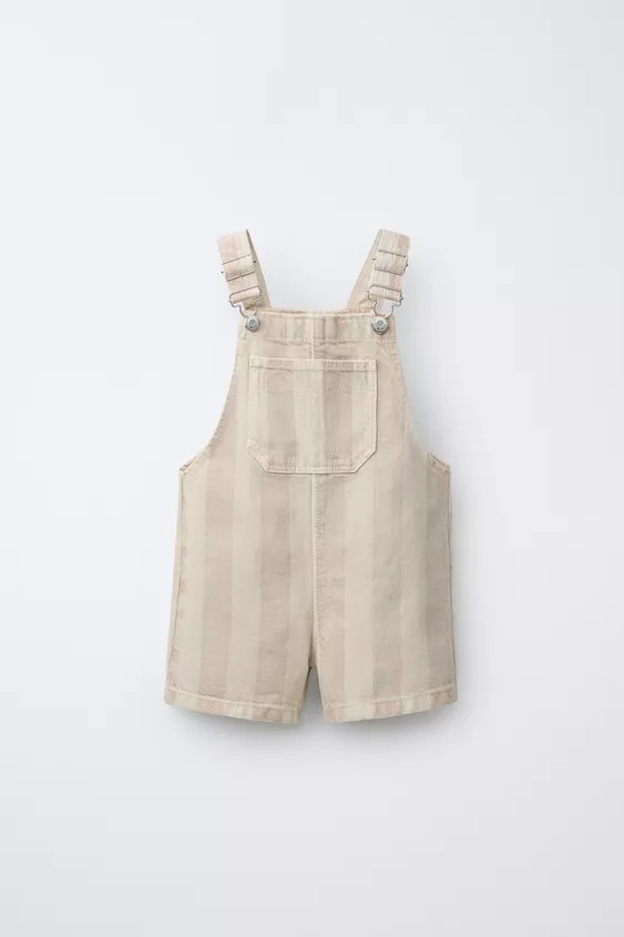 STRIPED SERGE OVERALL SHORTS | Zara US