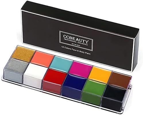 CCbeauty Professional Face Body Paint Oil Based, 12 Colors Halloween Body Paint Palette Art Party Fa | Amazon (US)