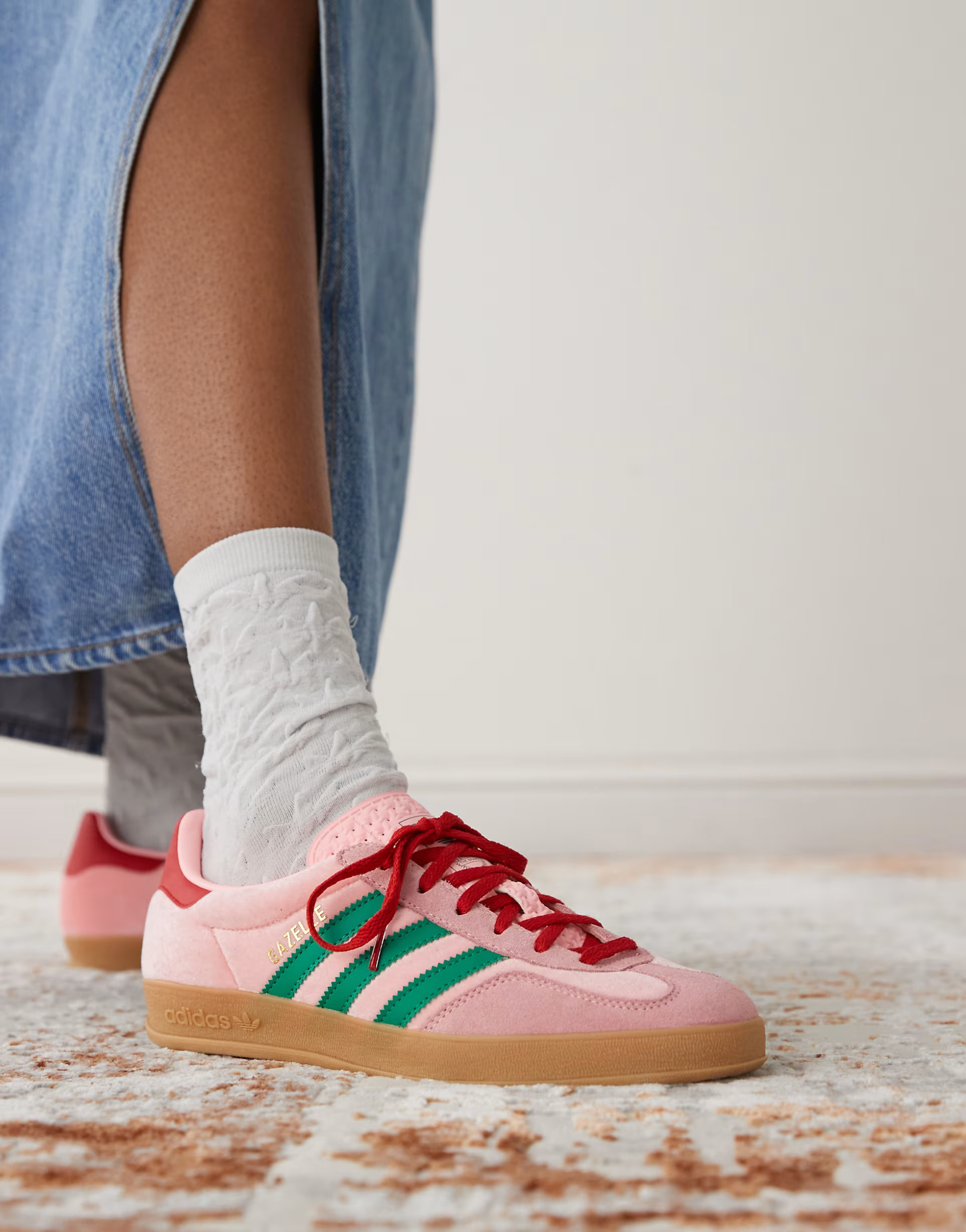 adidas Originals Gazelle Indoor trainers in green and pink | ASOS (Global)
