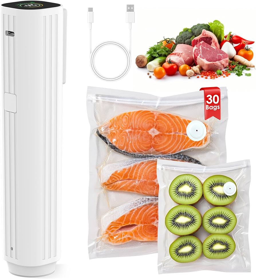 Natupo Compact Vacuum Sealer for Food (Contains 30 Reusable Seal Bags) Featuring LED Pressure Dis... | Amazon (US)