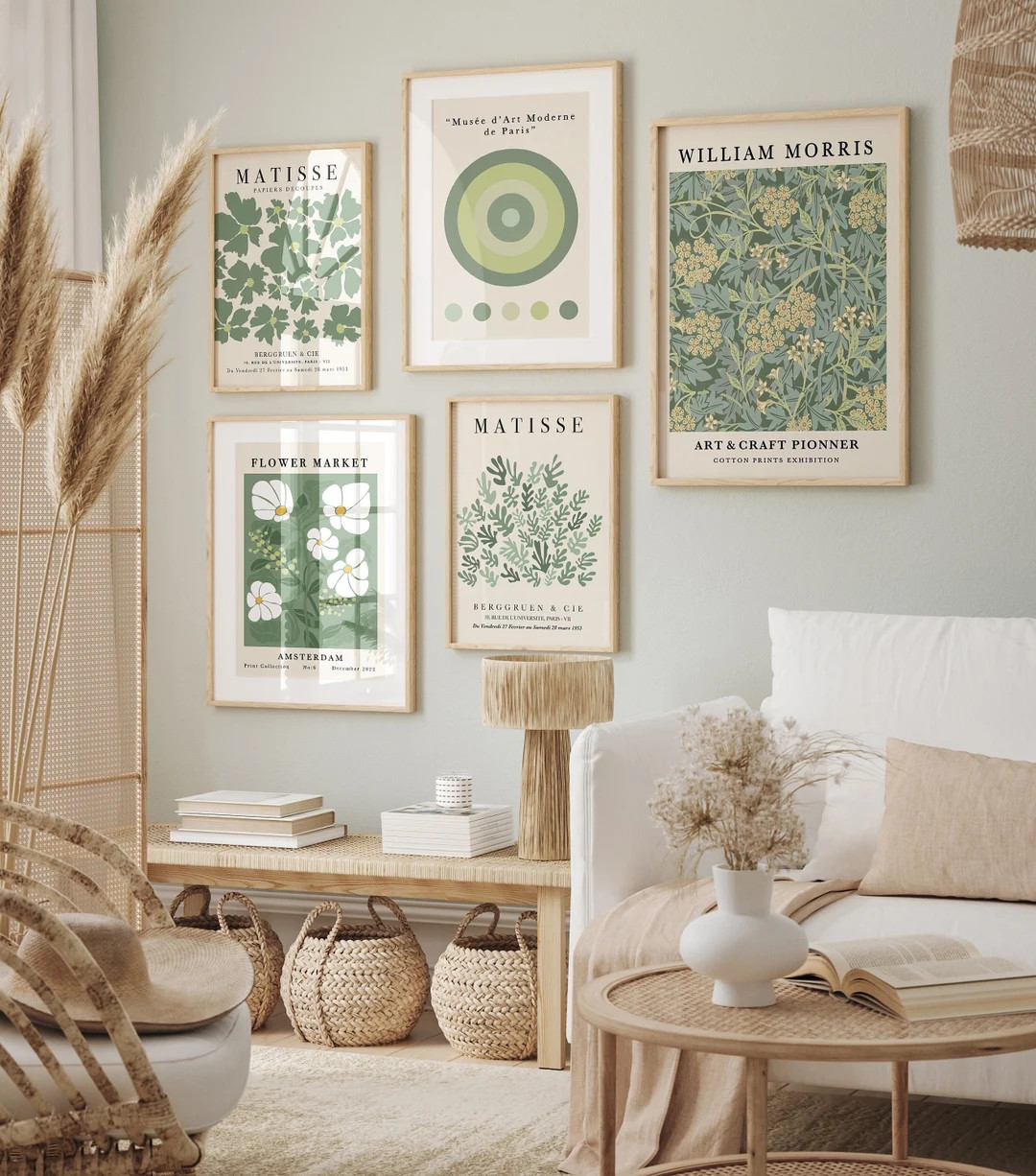 Green Gallery Wall Set Sage Green Wall Art Printable Matisse - Etsy | Etsy (US)