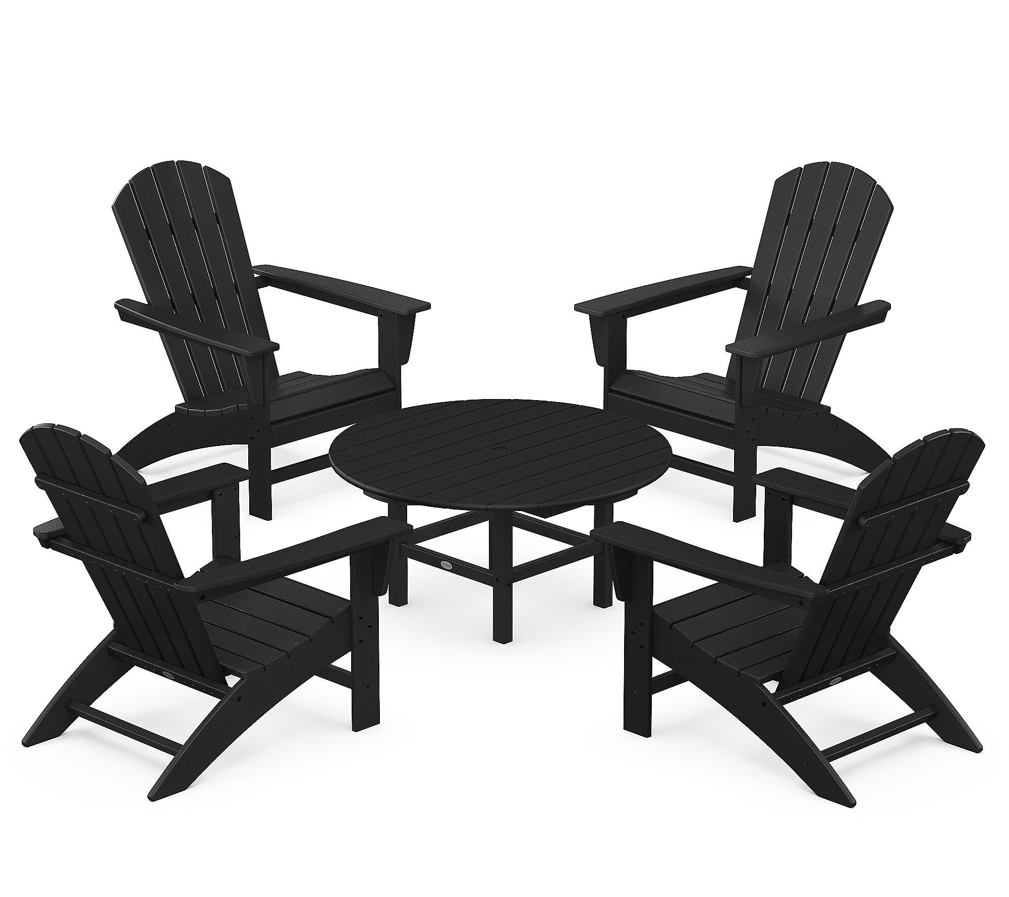 Polywood Nautical 5-Piece Adirondack Chair Conv rsation Set | QVC