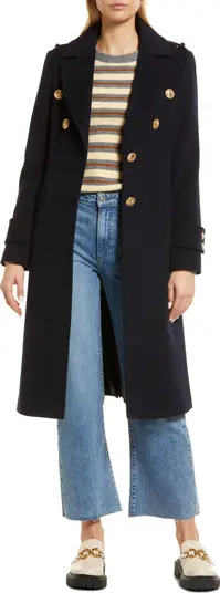 Crested Button Wool Blend Coat | Nordstrom