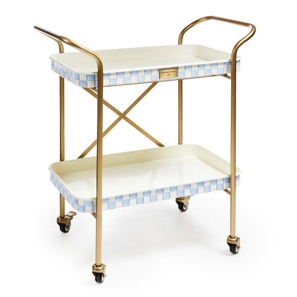 MacKenzie-Childs Sky Check 2 in Tier Kitchen Cart | MacKenzie-Childs