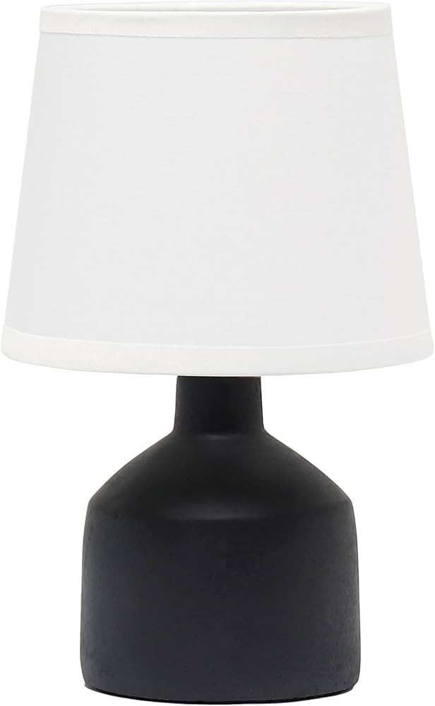 Simple Designs LT2080-BLK Mini Bocksbeutal Concrete Table Lamp, Black | Amazon (US)