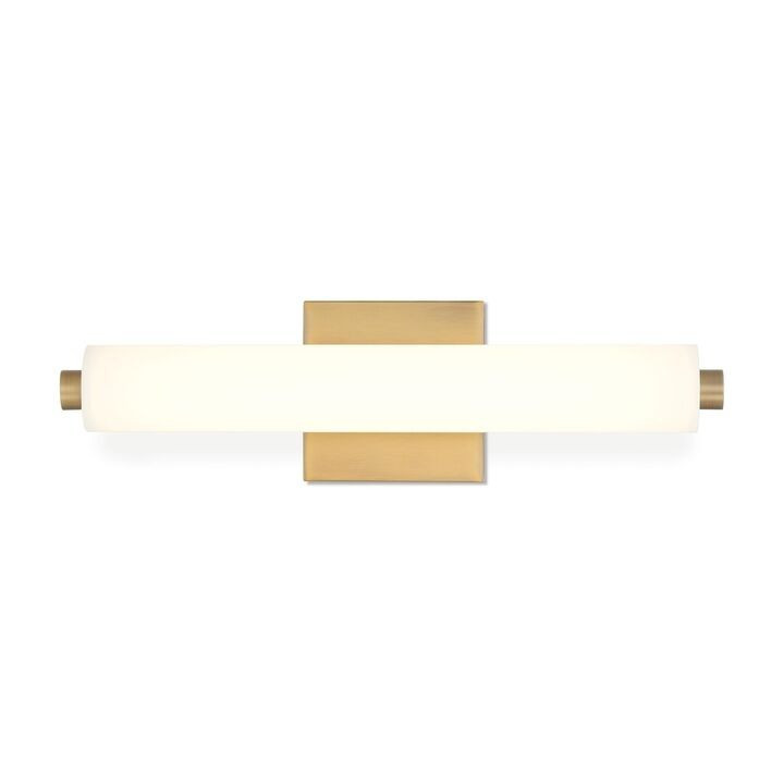 Ronan 18" Opal Glass LED Vanity Light, Aged Brass | Lights.com