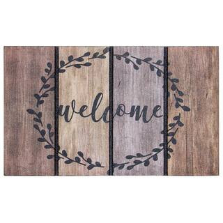 Welcome Wreath 18 in. x 30 in. Door Mat | The Home Depot