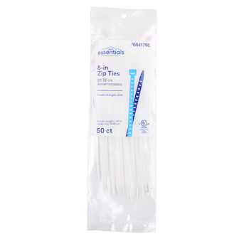 Lowe's Essentials 8-in 40-lb Tensile Strength Nylon Zip ties Off-white 50 -Pack | Lowe's