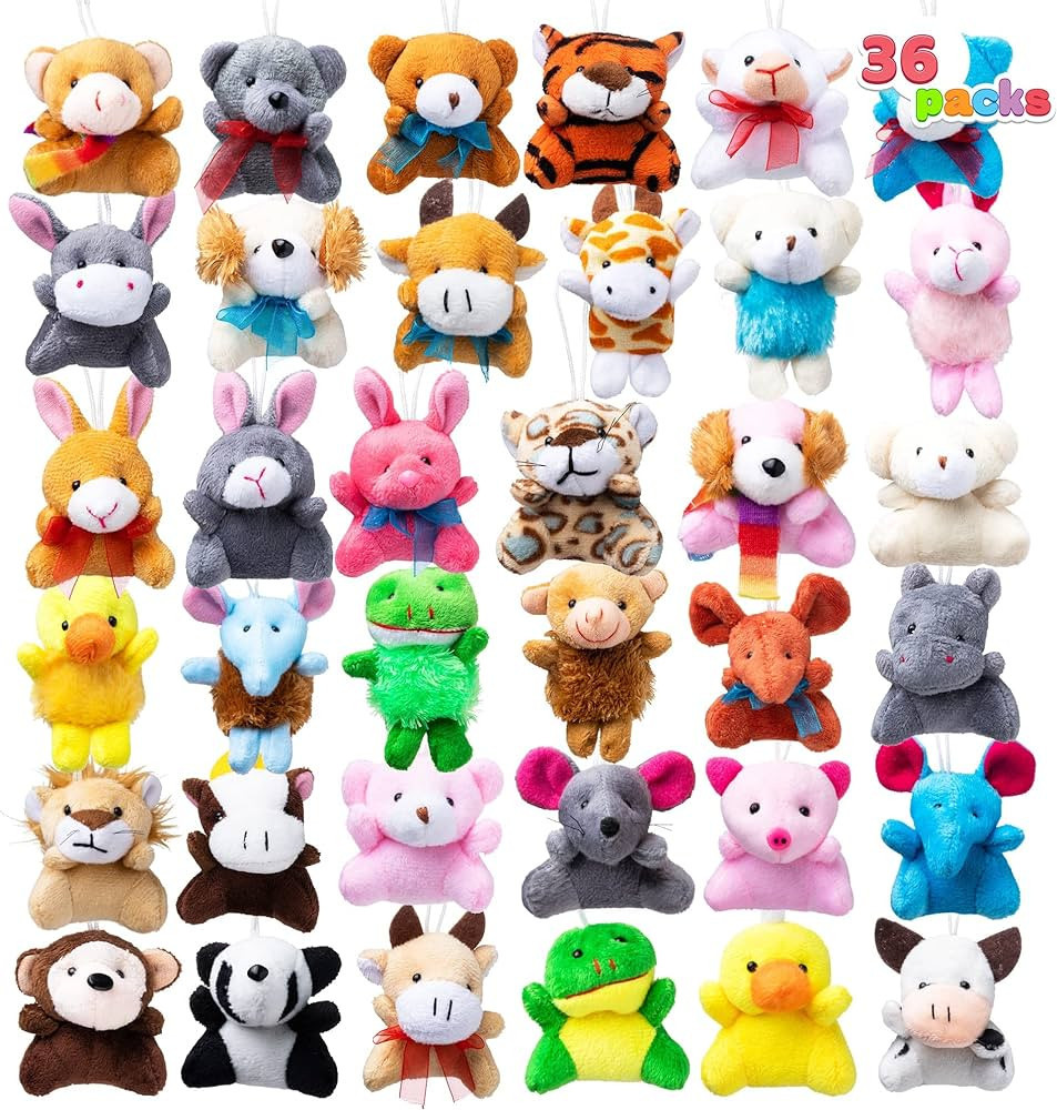 JOYIN 36 Pack Mini Animal Plush Toy Assortment (36 Units 3" Each),Bulk Stuffed Animals Party Favo... | Amazon (US)