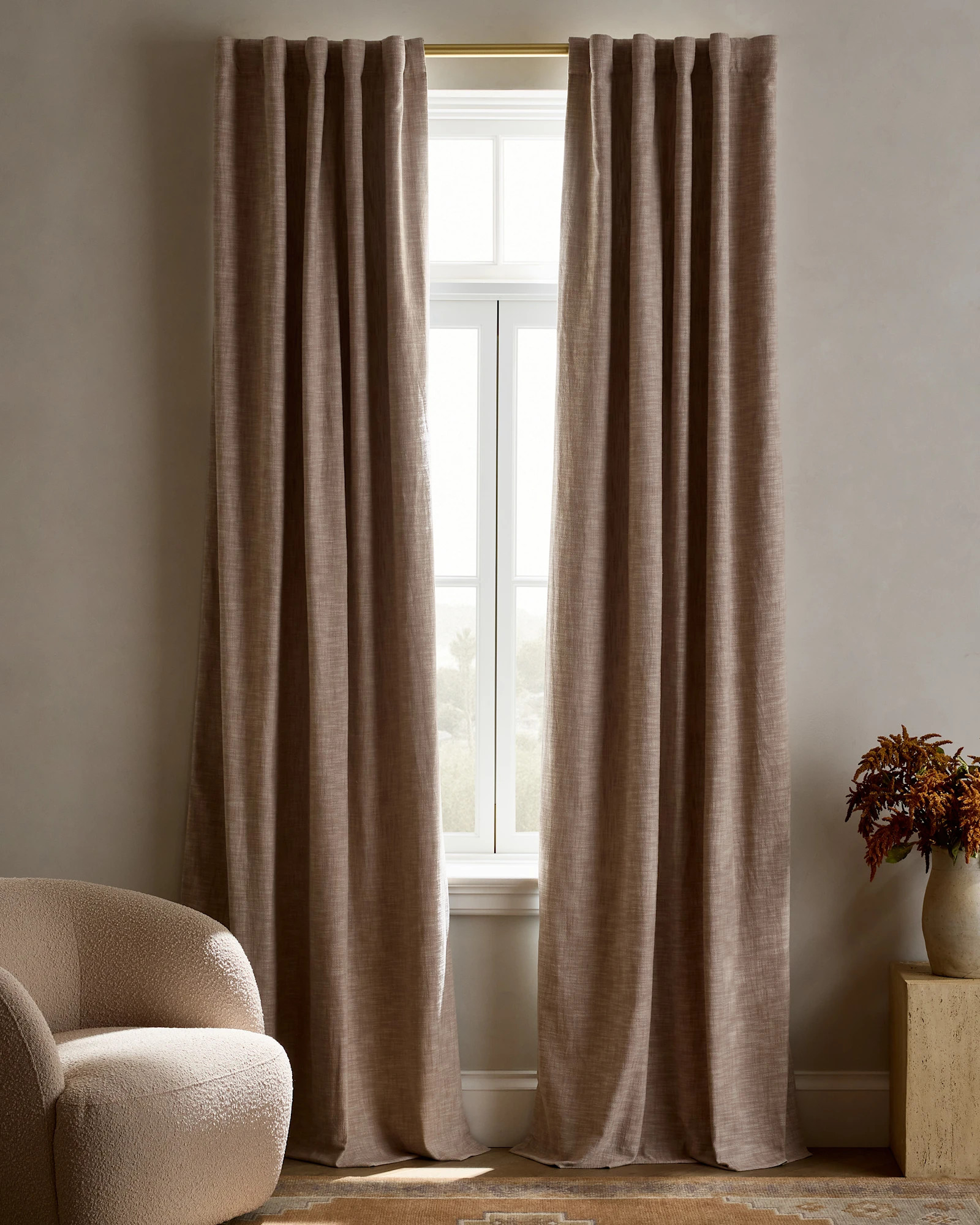 Textured Cotton Room Darkening Curtain | Quince