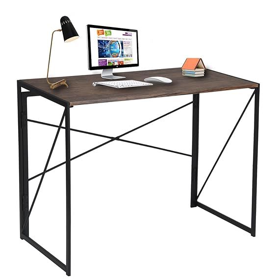 Writing Computer Desk Modern Simple Study Desk Industrial Style Folding Laptop Table for Home Off... | Amazon (US)